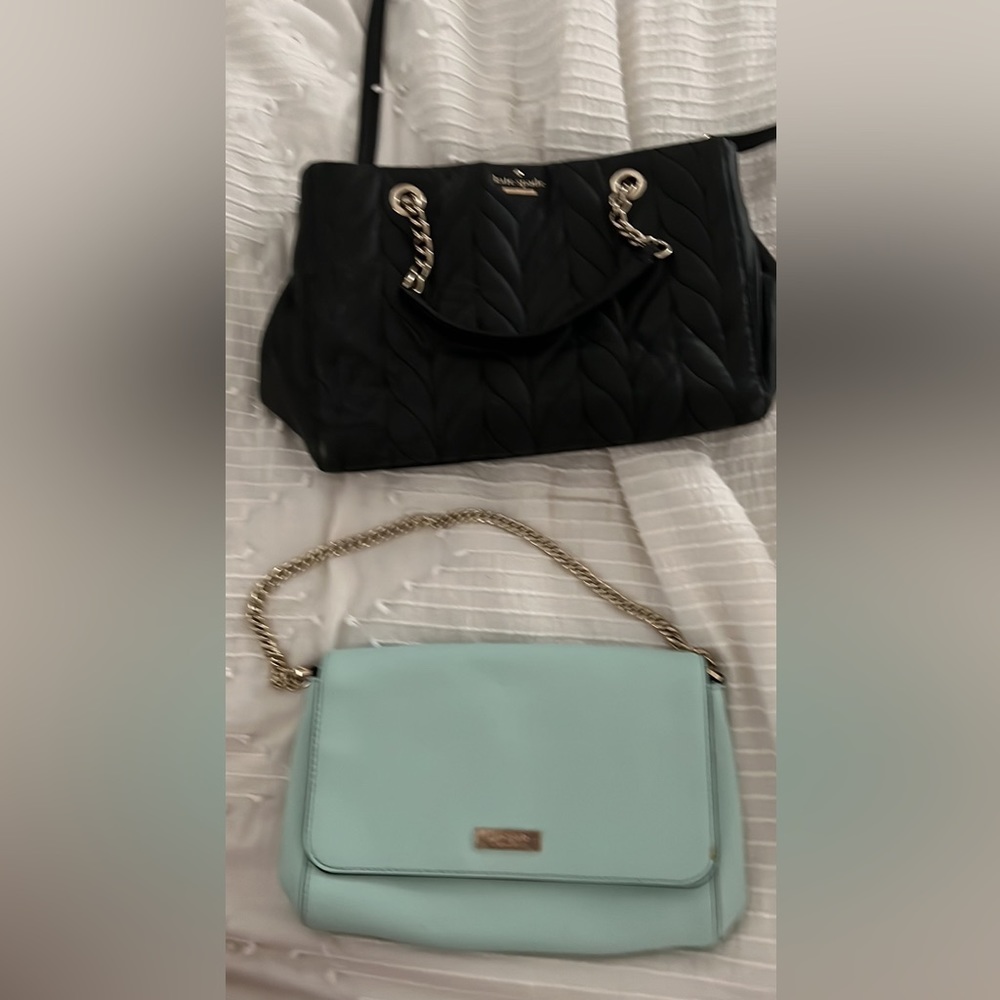 2 Kate Spade Bags, sold as pair, one mint green and one black
